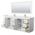 Wyndham WCF292984DWGC2UNSM70 Miranda 84 Inch Double Bathroom Vanity in White, Carrara Cultured Marble Countertop, Undermount Square Sinks, Brushed Gold Trim, 70 Inch Mirror