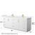 Wyndham WCF292984DWGC2UNSM70 Miranda 84 Inch Double Bathroom Vanity in White, Carrara Cultured Marble Countertop, Undermount Square Sinks, Brushed Gold Trim, 70 Inch Mirror