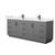 Wyndham WCF292984DGBC2UNSMXX Miranda 84 Inch Double Bathroom Vanity in Dark Gray, Carrara Cultured Marble Countertop, Undermount Square Sinks, Matte Black Trim