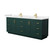 Wyndham WCF292984DGDC2UNSMXX Miranda 84 Inch Double Bathroom Vanity in Green, Carrara Cultured Marble Countertop, Undermount Square Sinks, Brushed Gold Trim