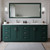 Wyndham WCF292984DGEC2UNSMXX Miranda 84 Inch Double Bathroom Vanity in Green, Carrara Cultured Marble Countertop, Undermount Square Sinks, Brushed Nickel Trim