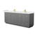 Wyndham WCF292984DGGC2UNSMXX Miranda 84 Inch Double Bathroom Vanity in Dark Gray, Carrara Cultured Marble Countertop, Undermount Square Sinks, Brushed Gold Trim