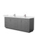 Wyndham WCF292984DKGC2UNSMXX Miranda 84 Inch Double Bathroom Vanity in Dark Gray, Carrara Cultured Marble Countertop, Undermount Square Sinks, Brushed Nickel Trim