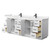 Wyndham WCF292984DWBC2UNSMXX Miranda 84 Inch Double Bathroom Vanity in White, Carrara Cultured Marble Countertop, Undermount Square Sinks, Matte Black Trim
