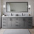 Wyndham WCF292984DGBCMUNSM70 Miranda 84 Inch Double Bathroom Vanity in Dark Gray, White Carrara Marble Countertop, Undermount Square Sinks, Matte Black Trim, 70 Inch Mirror