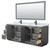 Wyndham WCF292984DGBCMUNSM70 Miranda 84 Inch Double Bathroom Vanity in Dark Gray, White Carrara Marble Countertop, Undermount Square Sinks, Matte Black Trim, 70 Inch Mirror