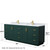 Wyndham WCF292984DGDCMUNSM70 Miranda 84 Inch Double Bathroom Vanity in Green, White Carrara Marble Countertop, Undermount Square Sinks, Brushed Gold Trim, 70 Inch Mirror
