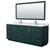 Wyndham WCF292984DGECMUNSM70 Miranda 84 Inch Double Bathroom Vanity in Green, White Carrara Marble Countertop, Undermount Square Sinks, Brushed Nickel Trim, 70 Inch Mirror