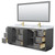 Wyndham WCF292984DGGCMUNSM70 Miranda 84 Inch Double Bathroom Vanity in Dark Gray, White Carrara Marble Countertop, Undermount Square Sinks, Brushed Gold Trim, 70 Inch Mirror