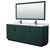 Wyndham WCF292984DGKCMUNSM70 Miranda 84 Inch Double Bathroom Vanity in Green, White Carrara Marble Countertop, Undermount Square Sinks, Matte Black Trim, 70 Inch Mirror