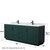 Wyndham WCF292984DGKCMUNSM70 Miranda 84 Inch Double Bathroom Vanity in Green, White Carrara Marble Countertop, Undermount Square Sinks, Matte Black Trim, 70 Inch Mirror