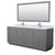 Wyndham WCF292984DKGCMUNSM70 Miranda 84 Inch Double Bathroom Vanity in Dark Gray, White Carrara Marble Countertop, Undermount Square Sinks, Brushed Nickel Trim, 70 Inch Mirror