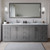 Wyndham WCF292984DKGCMUNSM70 Miranda 84 Inch Double Bathroom Vanity in Dark Gray, White Carrara Marble Countertop, Undermount Square Sinks, Brushed Nickel Trim, 70 Inch Mirror