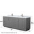 Wyndham WCF292984DKGCMUNSM70 Miranda 84 Inch Double Bathroom Vanity in Dark Gray, White Carrara Marble Countertop, Undermount Square Sinks, Brushed Nickel Trim, 70 Inch Mirror