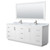 Wyndham WCF292984DWHCMUNSM70 Miranda 84 Inch Double Bathroom Vanity in White, White Carrara Marble Countertop, Undermount Square Sinks, Brushed Nickel Trim, 70 Inch Mirror