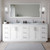 Wyndham WCF292984DWHCMUNSM70 Miranda 84 Inch Double Bathroom Vanity in White, White Carrara Marble Countertop, Undermount Square Sinks, Brushed Nickel Trim, 70 Inch Mirror
