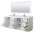 Wyndham WCF292984DWHCMUNSM70 Miranda 84 Inch Double Bathroom Vanity in White, White Carrara Marble Countertop, Undermount Square Sinks, Brushed Nickel Trim, 70 Inch Mirror