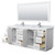 Wyndham WCF292984DWHCMUNSM70 Miranda 84 Inch Double Bathroom Vanity in White, White Carrara Marble Countertop, Undermount Square Sinks, Brushed Nickel Trim, 70 Inch Mirror