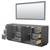 Wyndham WCF292984DGBCXSXXM70 Miranda 84 Inch Double Bathroom Vanity in Dark Gray, No Countertop, No Sink, Matte Black Trim, 70 Inch Mirror