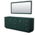 Wyndham WCF292984DGDCXSXXM70 Miranda 84 Inch Double Bathroom Vanity in Green, No Countertop, No Sink, Brushed Gold Trim, 70 Inch Mirror