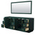 Wyndham WCF292984DGDCXSXXM70 Miranda 84 Inch Double Bathroom Vanity in Green, No Countertop, No Sink, Brushed Gold Trim, 70 Inch Mirror