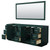 Wyndham WCF292984DGECXSXXM70 Miranda 84 Inch Double Bathroom Vanity in Green, No Countertop, No Sink, Brushed Nickel Trim, 70 Inch Mirror