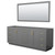 Wyndham WCF292984DGGCXSXXM70 Miranda 84 Inch Double Bathroom Vanity in Dark Gray, No Countertop, No Sink, Brushed Gold Trim, 70 Inch Mirror