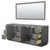 Wyndham WCF292984DGGCXSXXM70 Miranda 84 Inch Double Bathroom Vanity in Dark Gray, No Countertop, No Sink, Brushed Gold Trim, 70 Inch Mirror