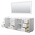 Wyndham WCF292984DWHCXSXXM70 Miranda 84 Inch Double Bathroom Vanity in White, No Countertop, No Sink, Brushed Nickel Trim, 70 Inch Mirror