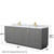 Wyndham WCF292984DGGCMUNSMXX Miranda 84 Inch Double Bathroom Vanity in Dark Gray, White Carrara Marble Countertop, Undermount Square Sinks, Brushed Gold Trim