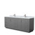 Wyndham WCF292984DKGCMUNSMXX Miranda 84 Inch Double Bathroom Vanity in Dark Gray, White Carrara Marble Countertop, Undermount Square Sinks, Brushed Nickel Trim