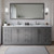 Wyndham WCF292984DKGCMUNSMXX Miranda 84 Inch Double Bathroom Vanity in Dark Gray, White Carrara Marble Countertop, Undermount Square Sinks, Brushed Nickel Trim