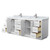 Wyndham WCF292984DWHCMUNSMXX Miranda 84 Inch Double Bathroom Vanity in White, White Carrara Marble Countertop, Undermount Square Sinks, Brushed Nickel Trim
