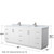 Wyndham WCF292984DWHCMUNSMXX Miranda 84 Inch Double Bathroom Vanity in White, White Carrara Marble Countertop, Undermount Square Sinks, Brushed Nickel Trim