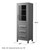 Wyndham WCV2525LTGB Daria Linen Tower in Dark Gray with Matte Black Trim, Shelved Cabinet Storage, and 3 Drawers