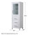 Wyndham WCV2525LTWB Daria Linen Tower in White with Matte Black Trim, Shelved Cabinet Storage, and 3 Drawers