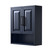 Wyndham WCV2525WCBB Daria Over-the-Toilet Bathroom Wall-Mounted Storage Cabinet in Dark Blue with Matte Black Trim