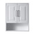 Wyndham WCV2525WCWB Daria Over-the-Toilet Bathroom Wall-Mounted Storage Cabinet in White with Matte Black Trim