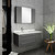 Fresca FVN6136GR-UNS-L Fresca Lucera 36" Gray Wall Hung Undermount Sink Modern Bathroom Vanity w/ Medicine Cabinet - Left Version