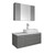 Fresca FVN6136GR-VSL-R Fresca Lucera 36" Gray Wall Hung Vessel Sink Modern Bathroom Vanity w/ Medicine Cabinet - Right Version