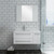 Fresca FVN6136WH-UNS-L Fresca Lucera 36" White Wall Hung Undermount Sink Modern Bathroom Vanity w/ Medicine Cabinet - Left Version
