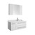 Fresca FVN6136WH-UNS-R Fresca Lucera 36" White Wall Hung Undermount Sink Modern Bathroom Vanity w/ Medicine Cabinet - Right Version