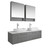 Fresca FVN6160GR-VSL-D Fresca Lucera 60" Gray Wall Hung Double Vessel Sink Modern Bathroom Vanity w/ Medicine Cabinets