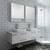 Fresca FVN6160WH-VSL-D Fresca Lucera 60" White Wall Hung Double Vessel Sink Modern Bathroom Vanity w/ Medicine Cabinets