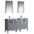 Fresca FVN62-241224GR-UNS Fresca Torino 60" Gray Modern Double Sink Bathroom Vanity w/ Side Cabinet & Integrated Sinks