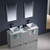 Fresca FVN62-241224GR-VSL Fresca Torino 60" Gray Modern Double Sink Bathroom Vanity w/ Side Cabinet & Vessel Sinks