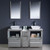Fresca FVN62-241224GR-VSL Fresca Torino 60" Gray Modern Double Sink Bathroom Vanity w/ Side Cabinet & Vessel Sinks