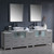 Fresca FVN62-96GR-VSL Fresca Torino 96" Gray Modern Double Sink Bathroom Vanity w/ 3 Side Cabinets & Vessel Sinks