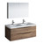 Fresca FVN9048RW-D Fresca Tuscany 48" Rosewood Wall Hung Double Sink Modern Bathroom Vanity w/ Medicine Cabinet