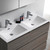 Fresca FVN93-2424MGO-D Fresca Lazzaro 48" Gray Wood Free Standing Double Sink Modern Bathroom Vanity w/ Medicine Cabinet